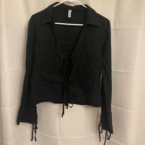 Zara black tie top - size Medium - never worn